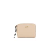 Stijlvolle Leren Portemonnee Poche Paris , Beige , Dames