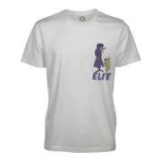 Elite Katoenen T-shirt met Frontprint Equipe 55 , White , Heren