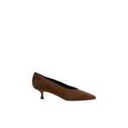 Puntige suède pump in cognac Parallele , Brown , Dames