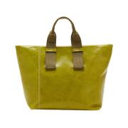 Lime Maracuja Leren Tas Biagini , Green , Dames