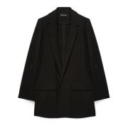 Open Front Blazer Fiorella Rubino , Black , Dames