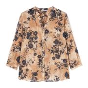 Bloemenblouse met opstaande kraag Motivi , Multicolor , Dames