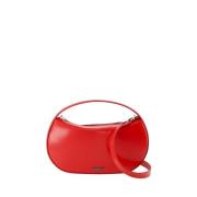 Rode Leren Swipe Tas - Magnetische Sluiting Coperni , Red , Dames