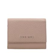 Grained Leather Envelope Wallet with Rfid Orciani , Pink , Dames