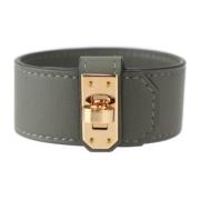 Pre-owned Leather bracelets Hermès Vintage , Gray , Dames