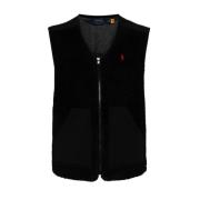 Zwarte Hi-Pile Fleece Vest Jas Ralph Lauren , Black , Heren