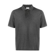 YSL Logo Polo Shirt Donkergrijs Saint Laurent , Gray , Heren