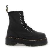 Gegraind Pisa Leren Gevechtslaarzen Dr. Martens , Black , Dames