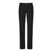 Corduroy 5-Pocket Broek Rechte Pijp Massimo Alba , Black , Heren