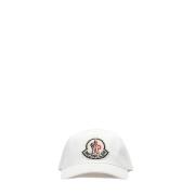 Witte klep baseballpet met logo Moncler , White , Heren