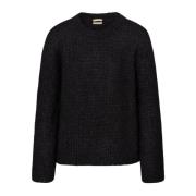 Zijde Mohair Bell-Sleeve Trui Massimo Alba , Black , Dames