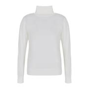 Witte Sweater Dolcevita Zachte Wol Armani Exchange , White , Dames