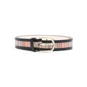 Verticale Streep Leren Riem Paul Smith , Black , Dames