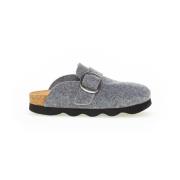 Grijze Textiel Gesloten-Teen Muil Pantoffel Gabor , Gray , Dames