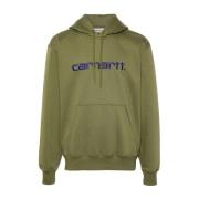 Groene Trui met Capuchon en Logo Carhartt Wip , Green , Heren