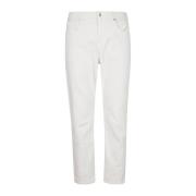 Stretch Denim Broek met Pences Eleventy , White , Heren