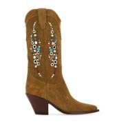 Suede Santa FE Laarzen met 7cm Hak Sonora , Brown , Dames