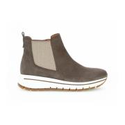 Taupe Suede Chelsea Boots Gabor , Beige , Dames