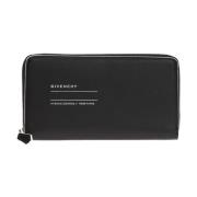 Logoed Black Leather Wallet Givenchy , Black , Dames