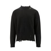 Katoenen Heren Sweatshirt met Geborduurd Logo Marni , Black , Heren