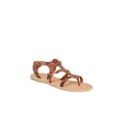 Flat Sandals Ancient Greek Sandals , Brown , Dames