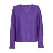 Elegante Top met Schouder Effect Caroline Biss , Purple , Dames