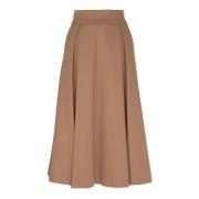 Tulip Midi Rok Milano Rits Vicario Cinque , Brown , Dames