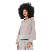 Oversized T-shirt met taffeta vetersluiting Vicario Cinque , Gray , Da...