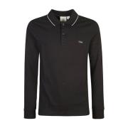 Zwarte katoenen polo met wit detail Calvin Klein , Black , Heren