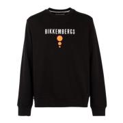 Heren Sweatshirt Zwart Print Bikkembergs , Black , Heren