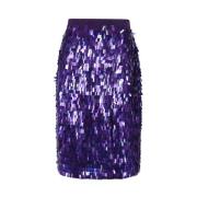 Paillet Midi Rok Pinko , Purple , Dames