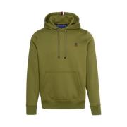 Groene Hoody met Geborduurde Logo's Tommy Hilfiger , Green , Heren