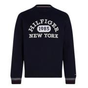 Geborduurd Logo Crew Neck Sweatshirt Tommy Hilfiger , Blue , Heren