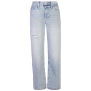 Heldere Blauwe Denim Jeans Calvin Klein Jeans , Blue , Dames