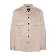 Beige Casual Overhemden Ermenegildo Zegna , Beige , Heren