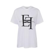 Logo T-Shirt - Casual Stijl Elisabetta Franchi , White , Dames