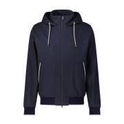 Zijde Kasjmier Mix Hoodie Jas Herno , Blue , Heren