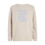 Sweater Print Stijlvolle Sweatshirt Penn&Ink N.Y , Beige , Dames