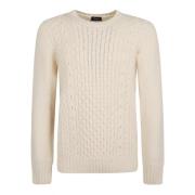 Cable-Knit Ronde Hals Trui Drumohr , Beige , Heren