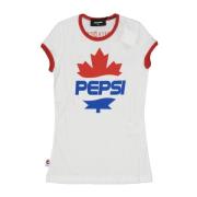 Witte Katoenen T-shirt met Pepsi Print Dsquared2 , White , Heren