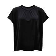 Korte Mouw Top met Sizorello Detail Opus , Black , Dames