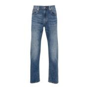 Blauwe Gewassen Denim Jeans Levi's , Blue , Heren