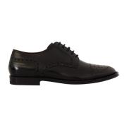 Zwarte Wingtip Oxford Formele Schoenen Dolce & Gabbana , Black , Heren