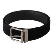 Luxe Velvet Leren Riem Dolce & Gabbana , Black , Heren