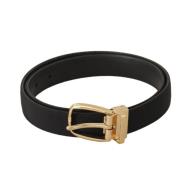 Italiaanse Leren Riem Zwart Elegant Stijl Dolce & Gabbana , Black , He...