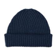 Blauwe Geribbelde Beanie Muts Unisex Gallo , Blue , Unisex