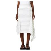 Gestreepte Asymmetrische Rok Plan C , White , Dames