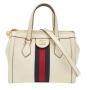 Pre-owned Leather totes Gucci Vintage , Beige , Dames