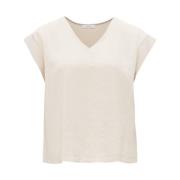 Korte Mouw Top Saduna Opus , Beige , Dames