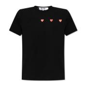 T-shirt met logo Comme des Garçons Play , Black , Heren